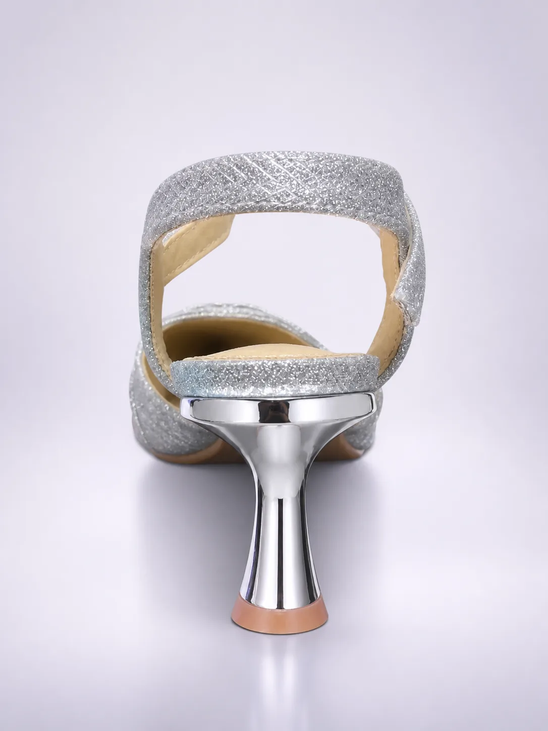SILVER GLITTER CRYSTAL BROOCH SLINGBACKS PRODUCT121 — photo 1