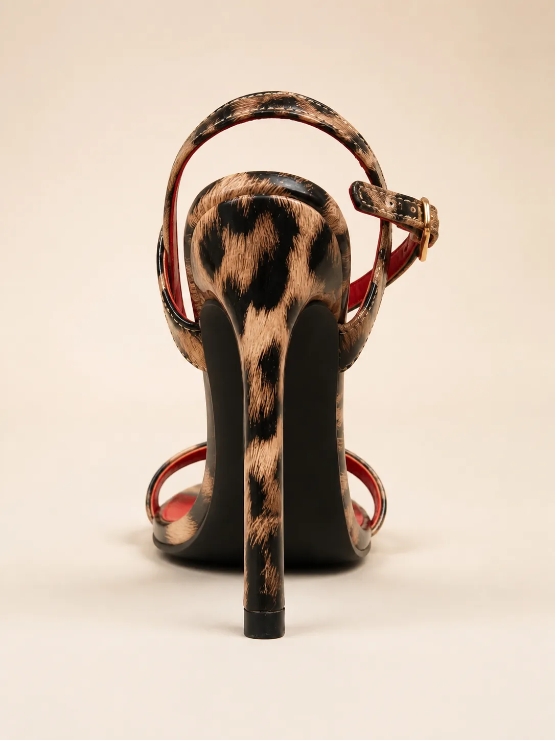 RED LEOPARD BAND ANKLE STRAP SANDALS PRODUCT315 — photo 1