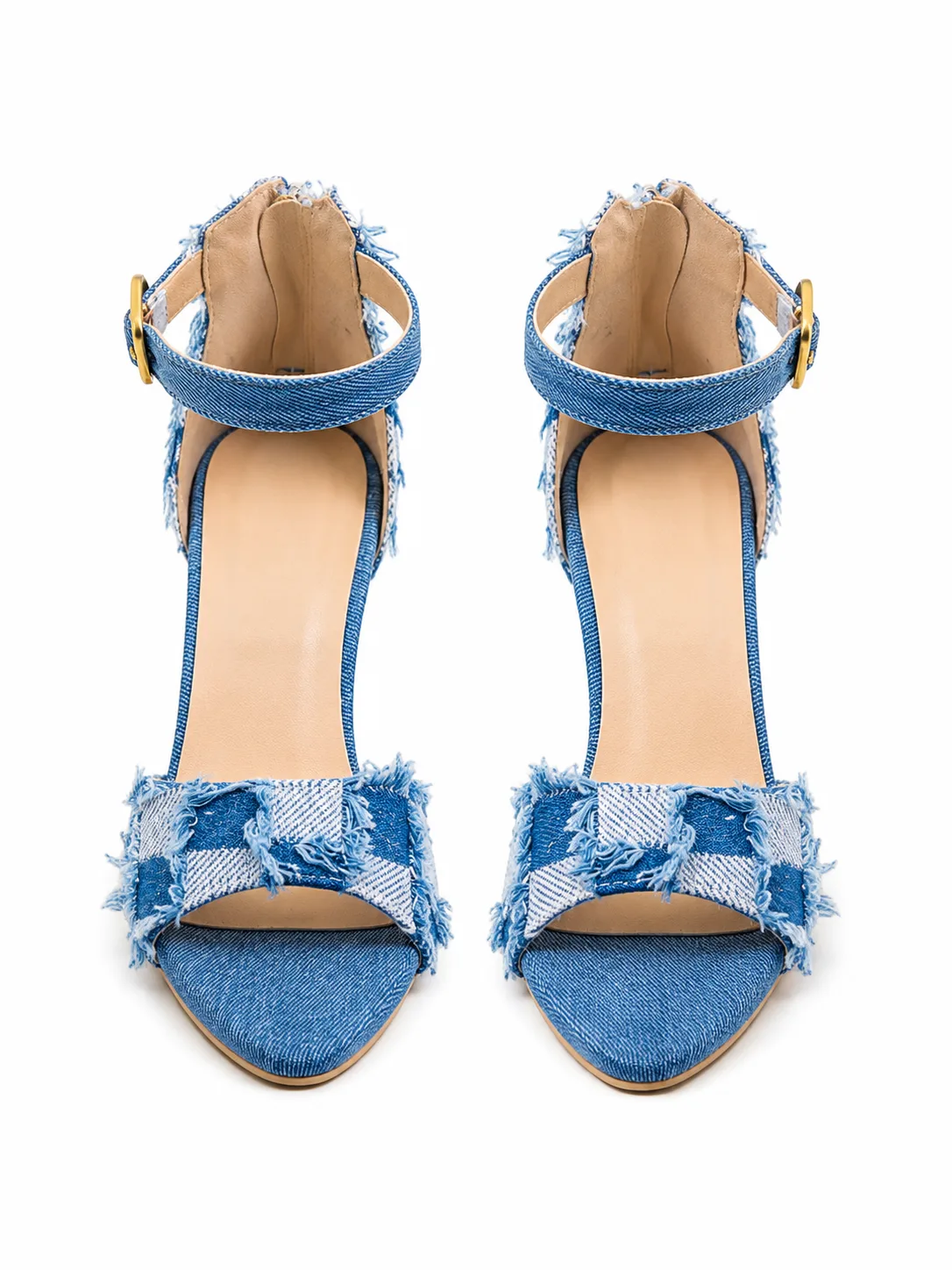 BLUE DENIM PATCHWORK STILETTO SANDALS 217 — photo 1