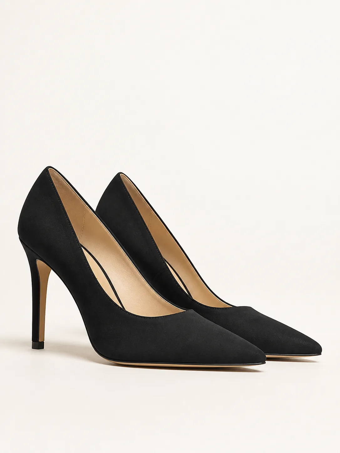 BLACK SUEDE CLASSIC POINTED STILETTO PUMPS PRODUCT44
