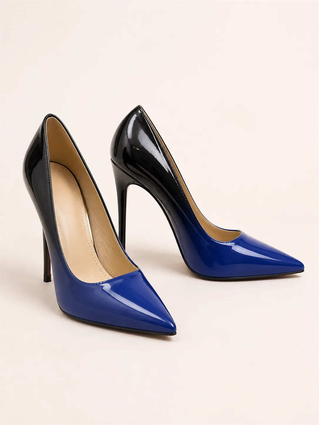 BLUE BLACK OMBRE PATENT STILETTO PUMPS PRODUCT31