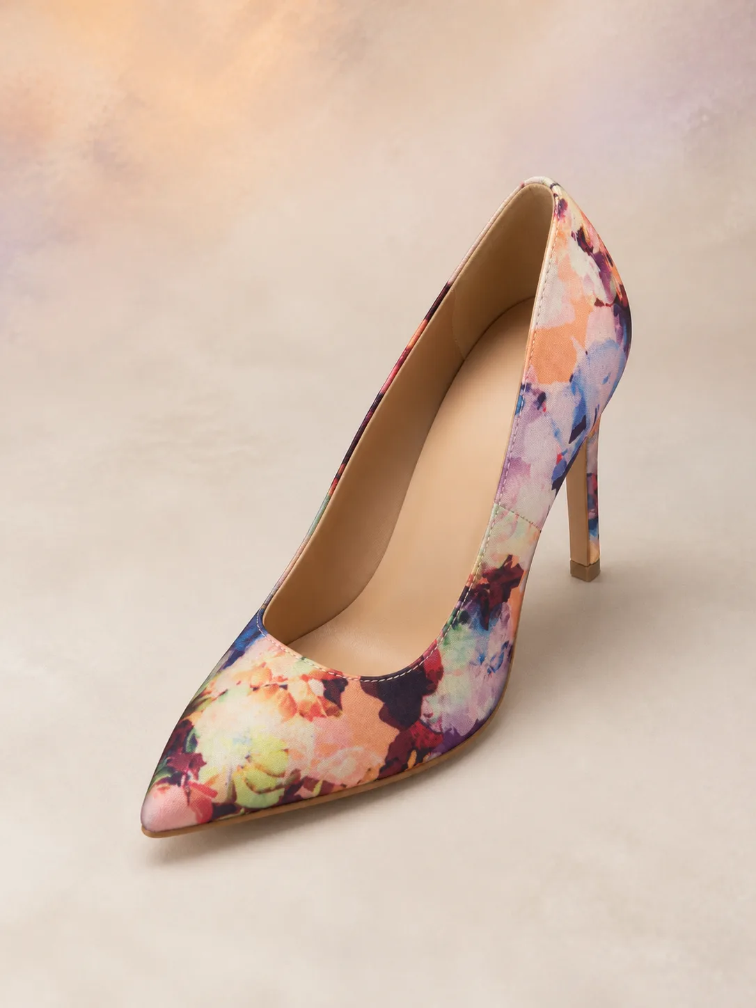 MULTICOLOUR FLORAL PRINT POINTED PUMPS PRODUCT138