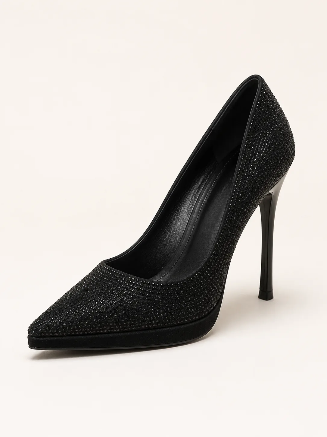 BLACK ALL OVER CRYSTAL STILETTO PUMPS PRODUCT37 — photo 1