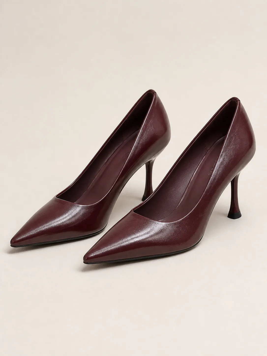 MAROON PATENT POINTED STILETTO PUMPS PRODUCT69