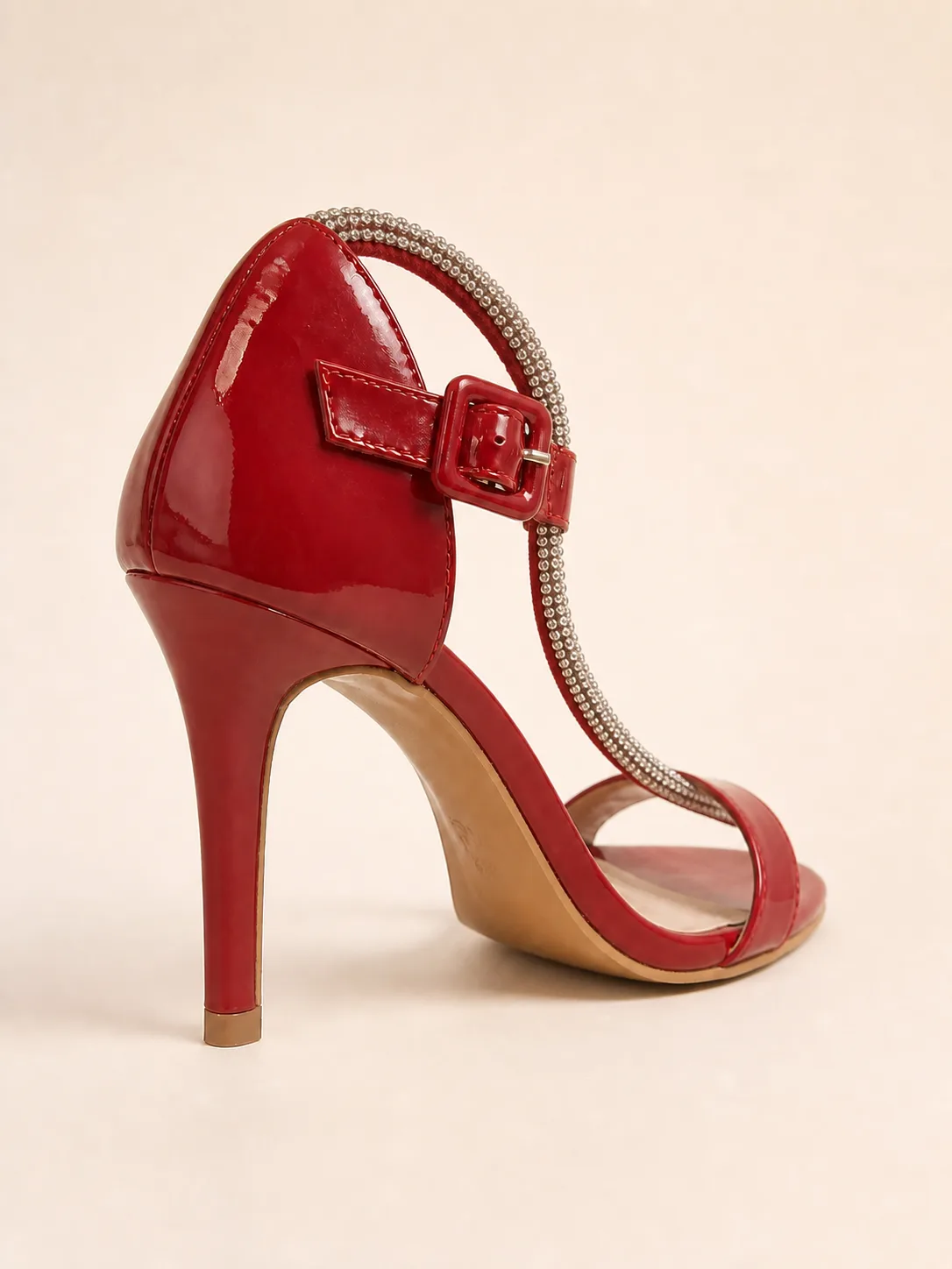 RED PATENT RHINESTONE ANKLE STRAP HEELS PRODUCT329 — photo 1