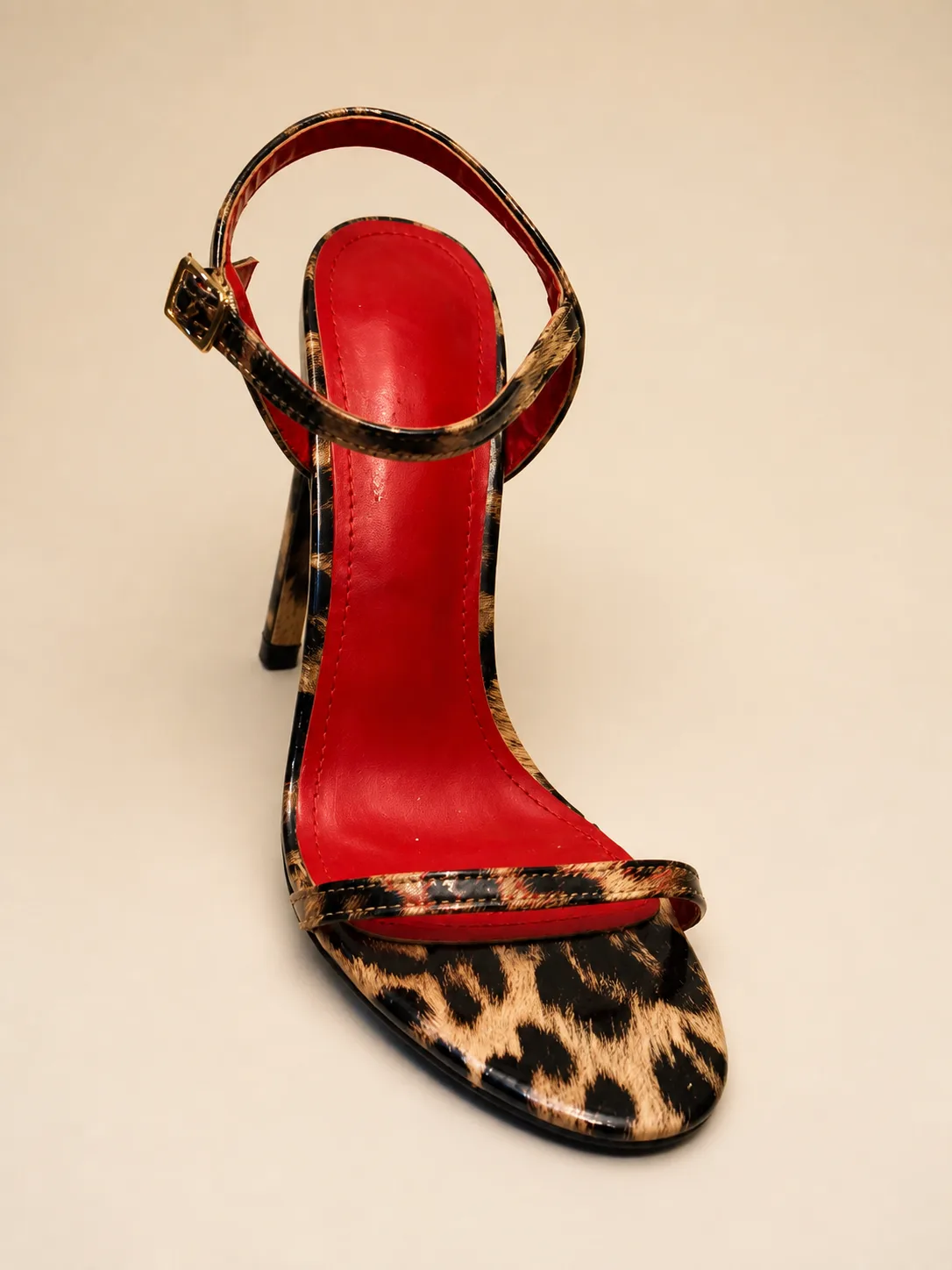 RED LEOPARD BAND ANKLE STRAP SANDALS PRODUCT315