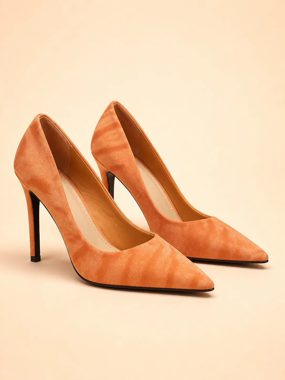 TAN SUEDE POINTED STILETTO PUMPS PRODUCT119