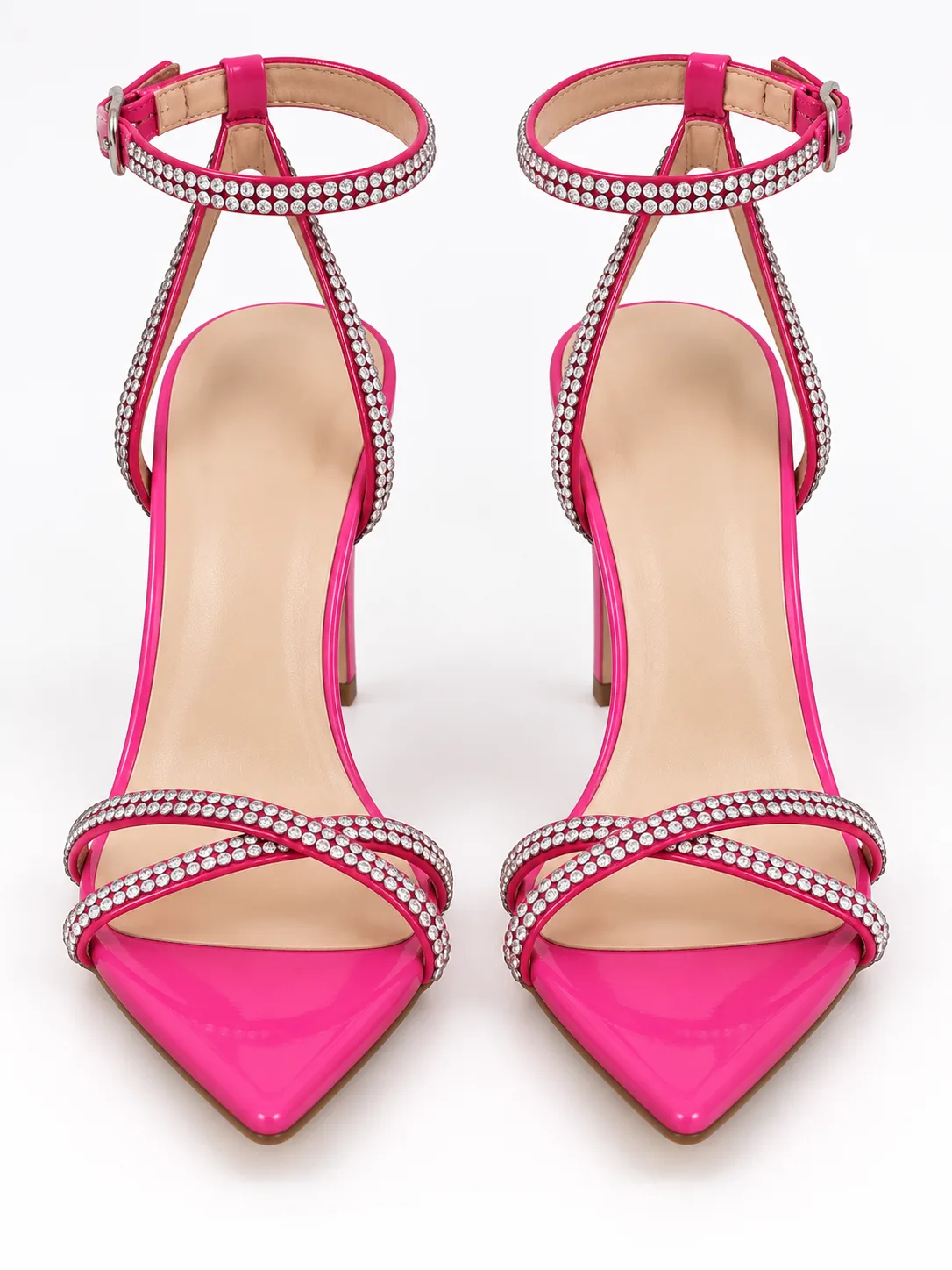 FUCHSIA RHINESTONE POINTED STILETTO HEELS 425 — photo 1