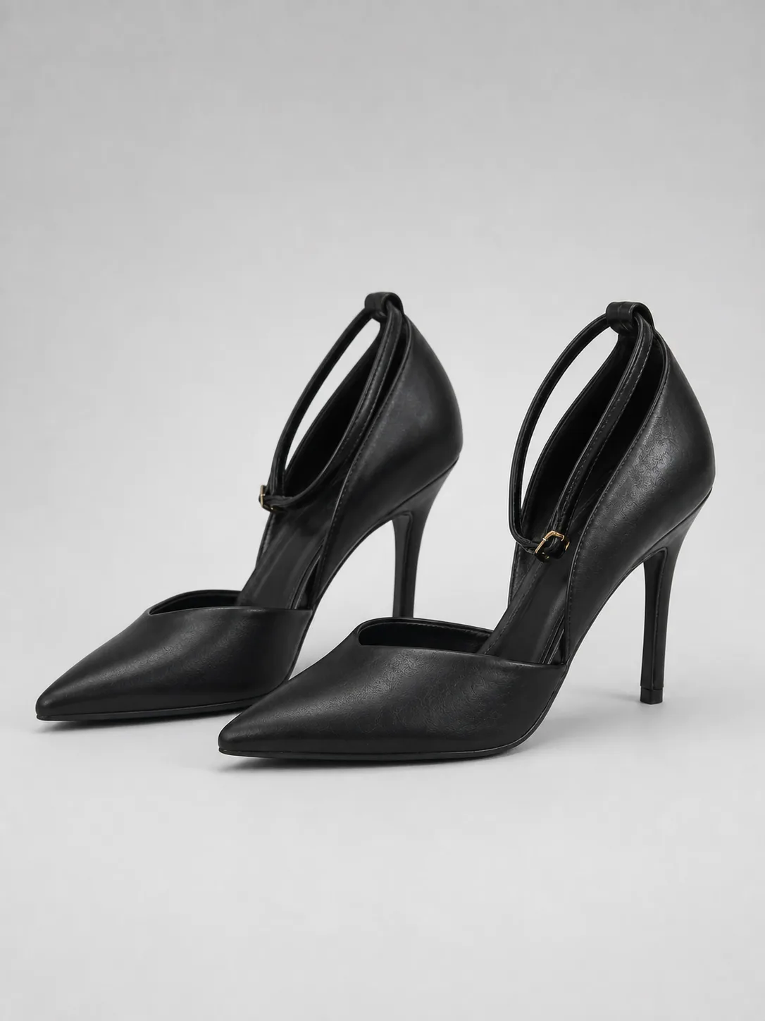BLACK ANKLE STRAP D ORSAY STILETTO PUMPS PRODUCT106