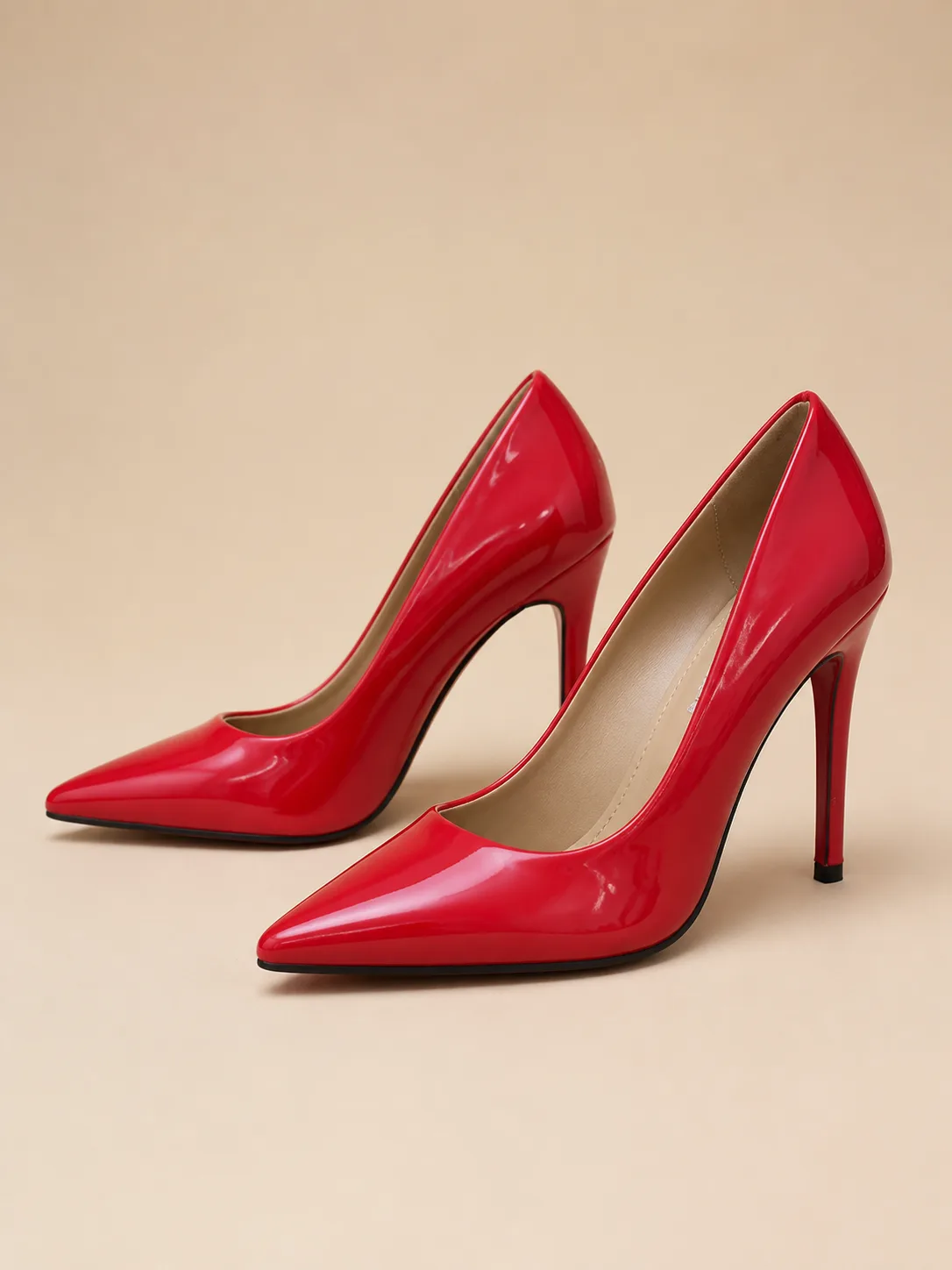 RED PATENT POINTED STILETTO COURTS PRODUCT263