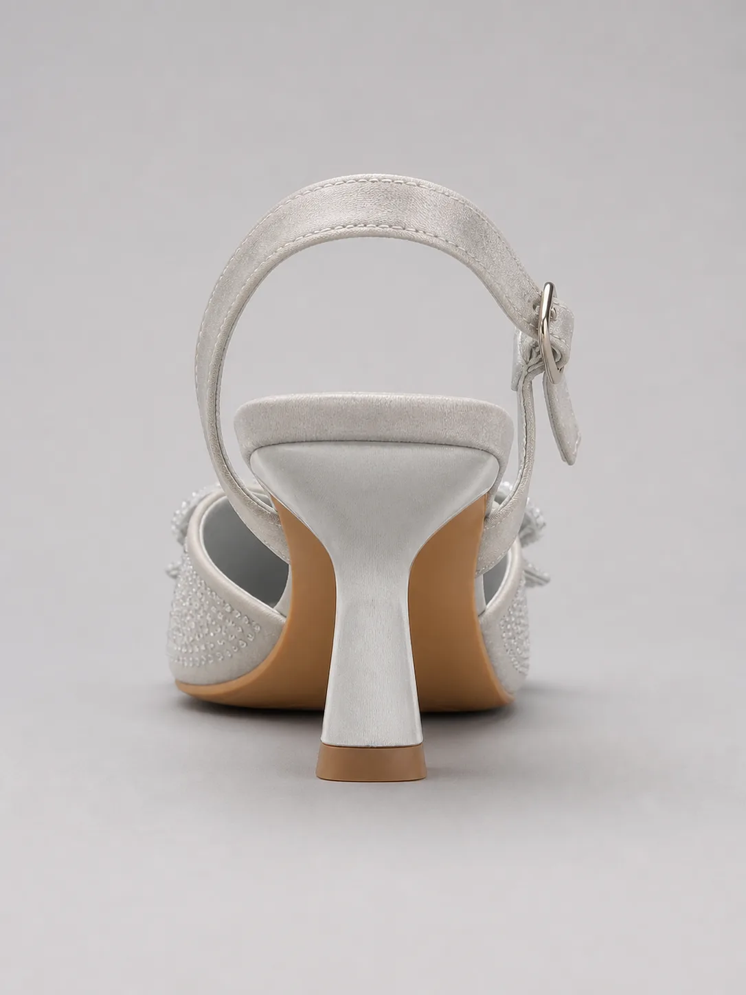 SILVER CRYSTAL BOW SLINGBACK PUMPS PRODUCT261 — photo 1