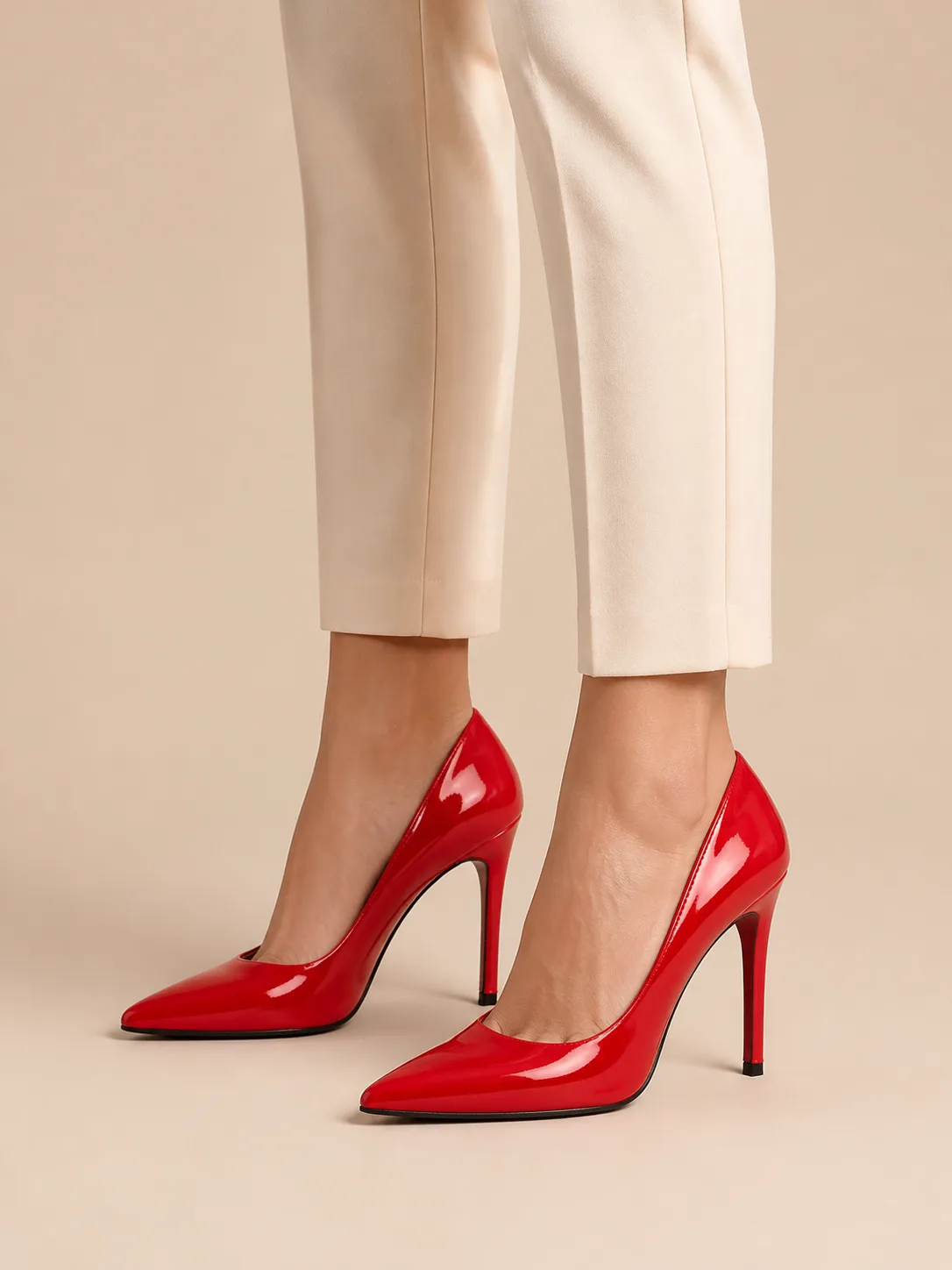 RED PATENT POINTED STILETTO COURTS PRODUCT263 — photo 1