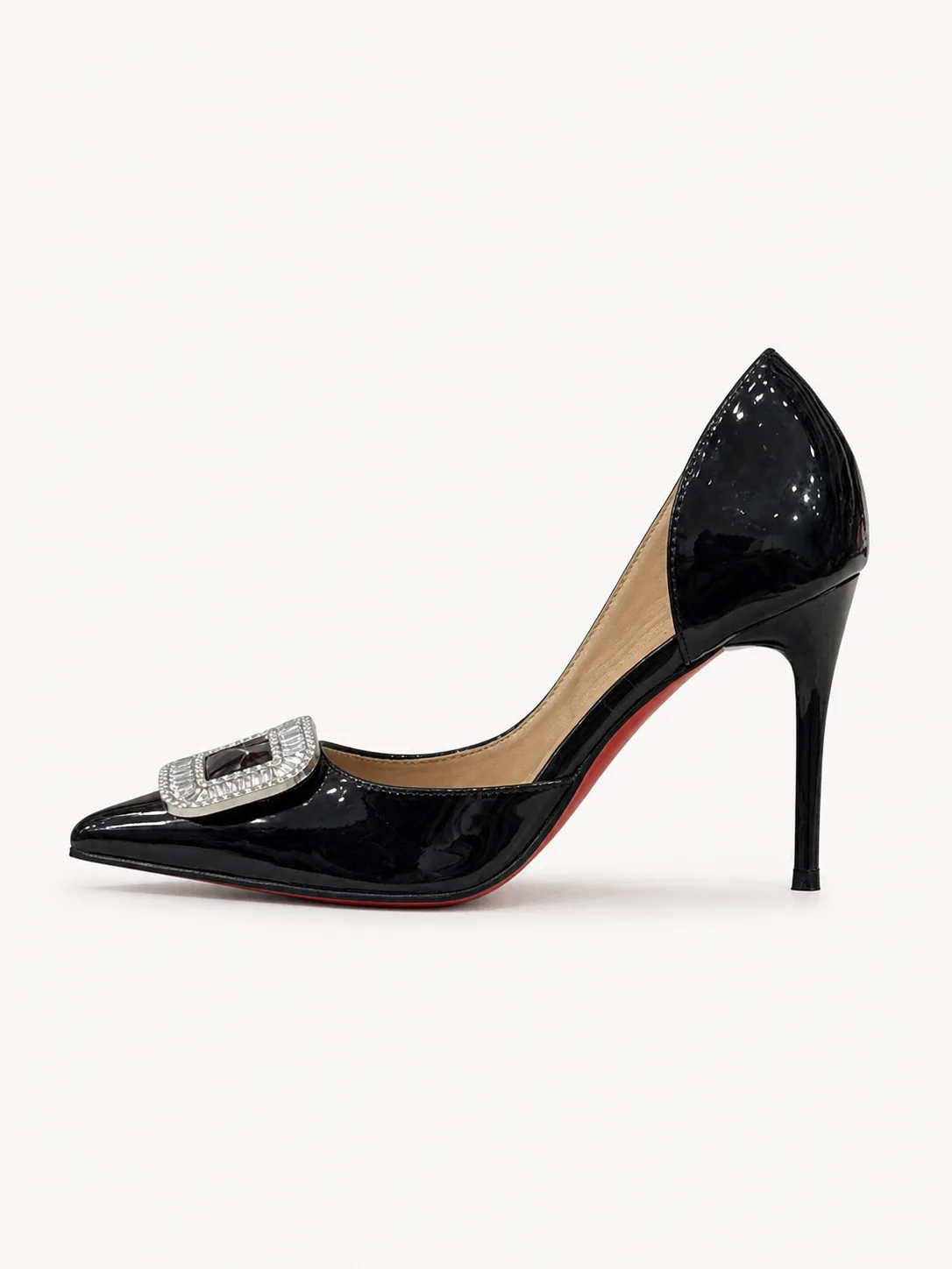 BLACK PATENT CRYSTAL BUCKLE STILETTO PUMPS PRODUCT26