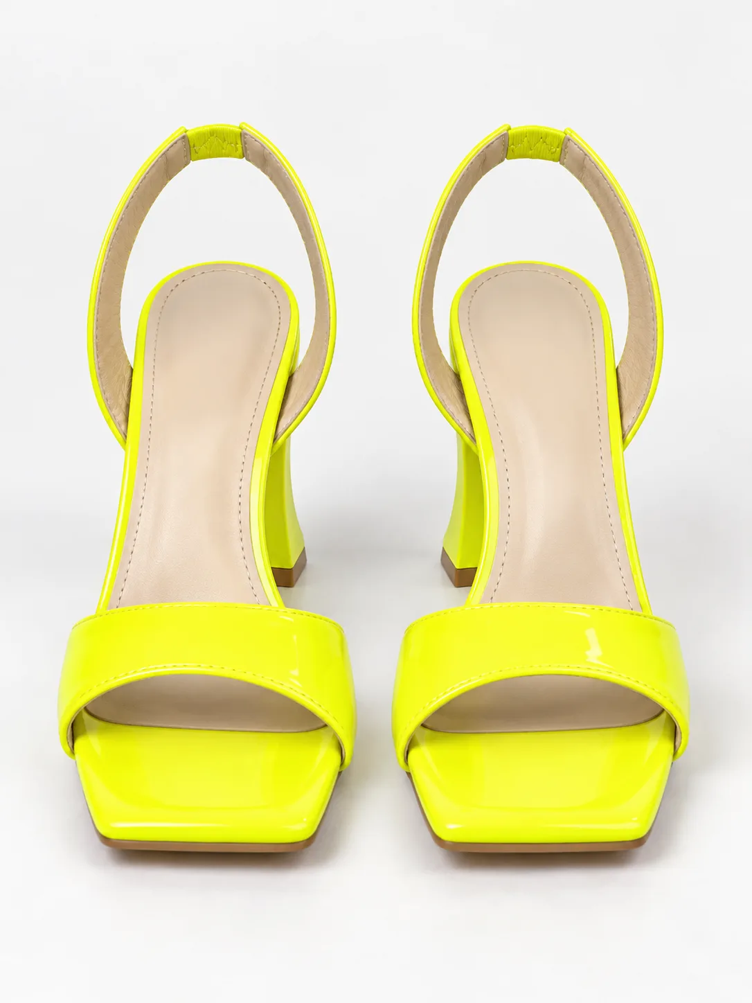 NEON YELLOW PATENT SLINGBACK HEELS 427 — photo 1